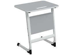 Стол 1-местный школьный 5-7 г/р "Логика" с наклоном столешницы 0-15° (серый, м/к белый)