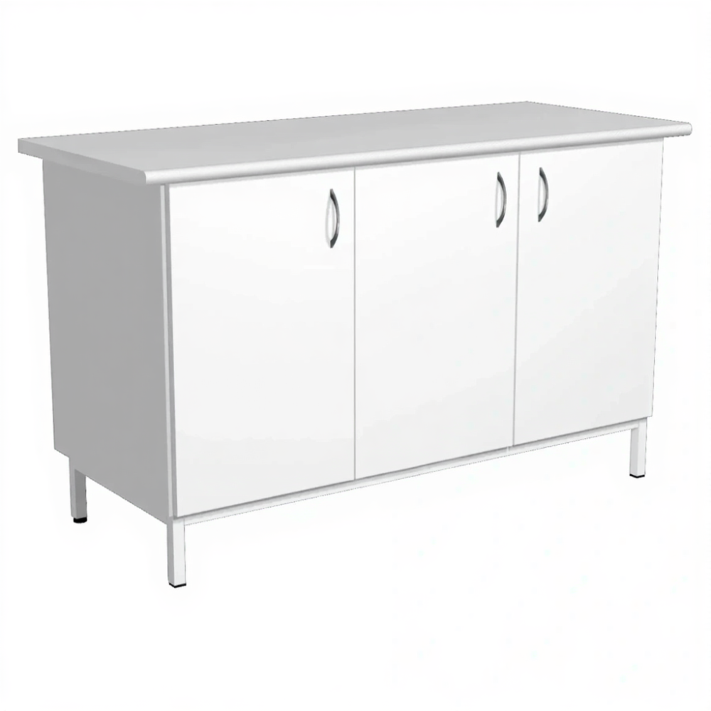 Тумба стационарная на металлокаркасе СЛ-12 (1200х600х850) (постформинг, ЛДСП, каркас белый)