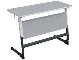 Стол 2-местный школьный 3-5 г/р "Логика" регулируемый (серый, м/к белый/графит)