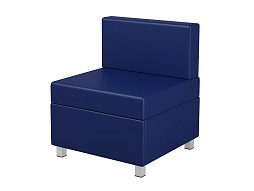 Кресло модульное на металлокаркасе 600х610х425/720 мм 790.1-СН (обивка - экокожа синий, м/к квадратная труба)