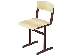 Стул школьный ученический 2-4 г/р регулируемый (фанера, м/к коричневый, квадратная труба)