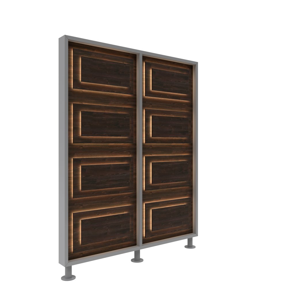 Перегородка 2-х секционная стандарт Pafos (Пафос) с подсветкой 1275х150х1650 мм