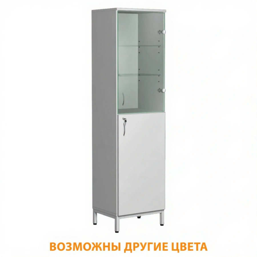 Шкаф для лабораторной посуды ШпЛП-1 (корпус ЛДСП серый, каркас серый)