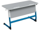 Стол 2-местный школьный 3-5 г/р "Логика" с наклоном столешницы 0-15° (серый, м/к белый/синий)