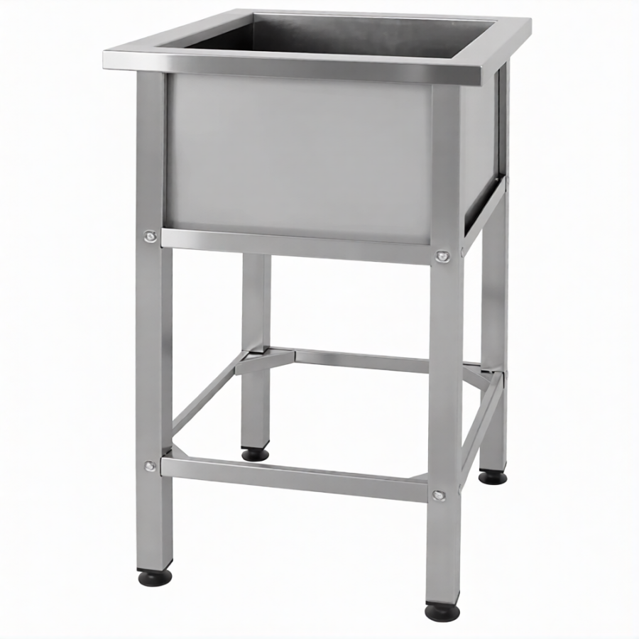 Ванна моечная ВМСн 700  1 м/о 600х600х350 (полка с отв. борт; ножка проф. тр. 40х40)