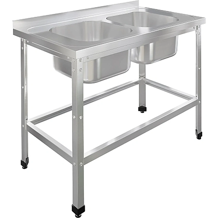 Ванна моечная двухсекционная цельнотянутая с бортом ВМЦ-2/12/7-БО-ЭН