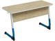 Стол 2-местный школьный 3-5 г/р "Альтер" регулируемый (дуб "Бардолино", м/к белый/синий)