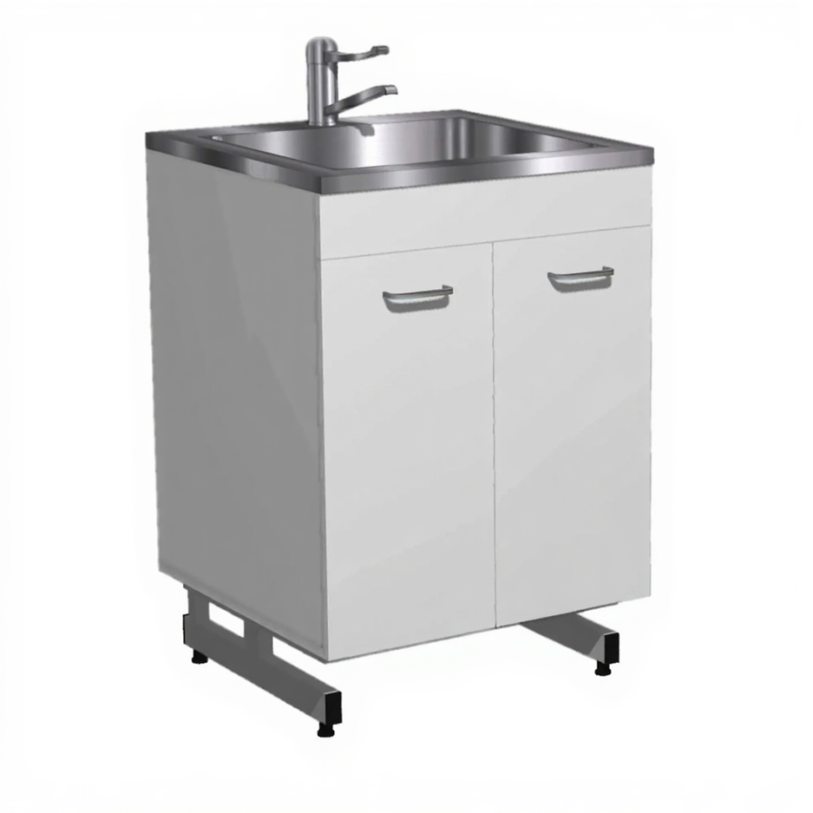 Стол-мойка СТм-201 «Премиум» 600 (корпус ЛДСП серый, каркас серый)