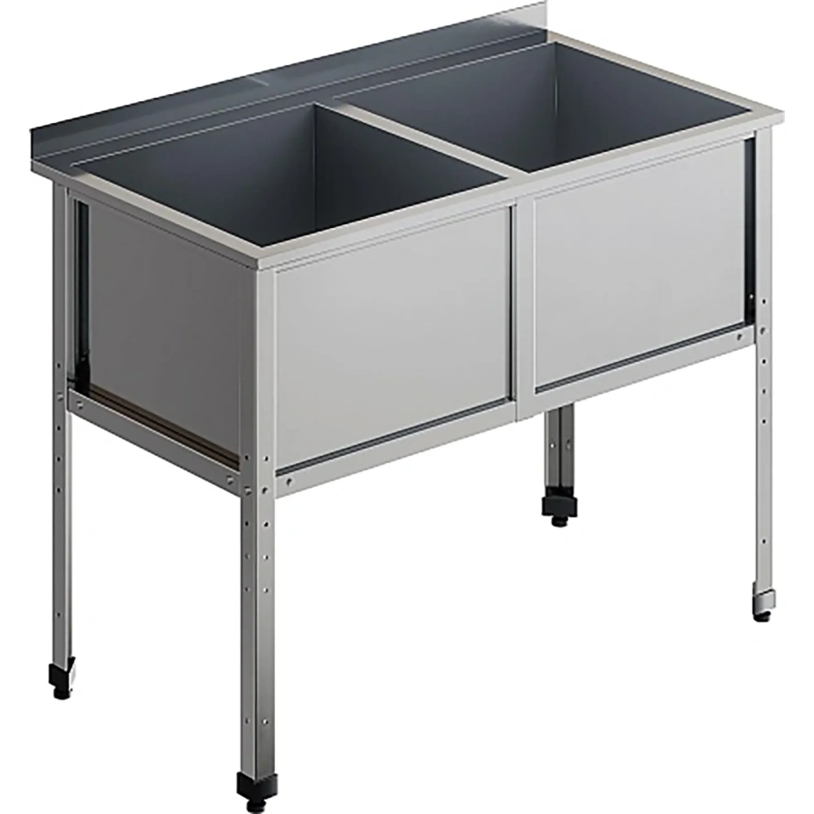 Ванна моечная двухсекционная с бортом ВМС-2/5-Б-ЭК